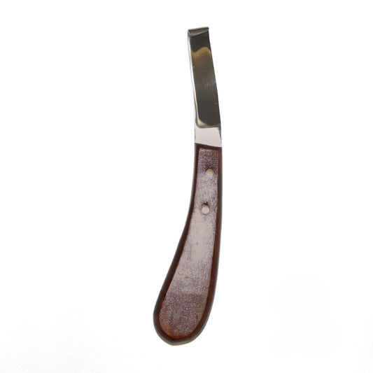 Curved veterinary hoof knife for livestock hoof trimming and hoof care