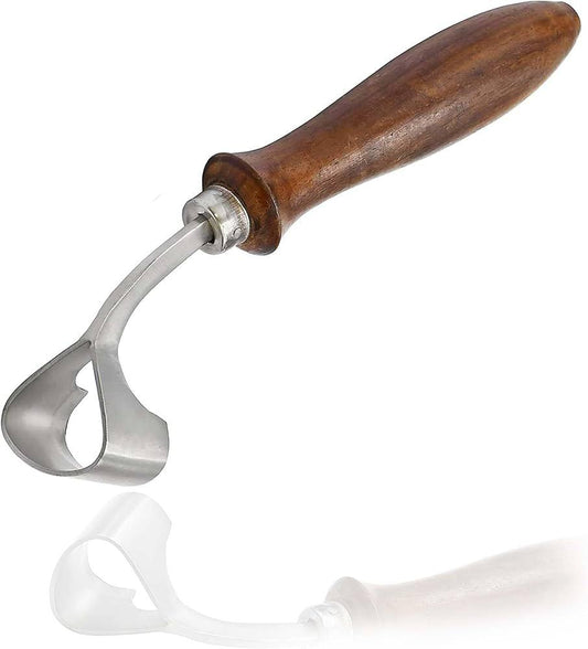 Oval loop hoof knife for veterinary hoof trimming and care