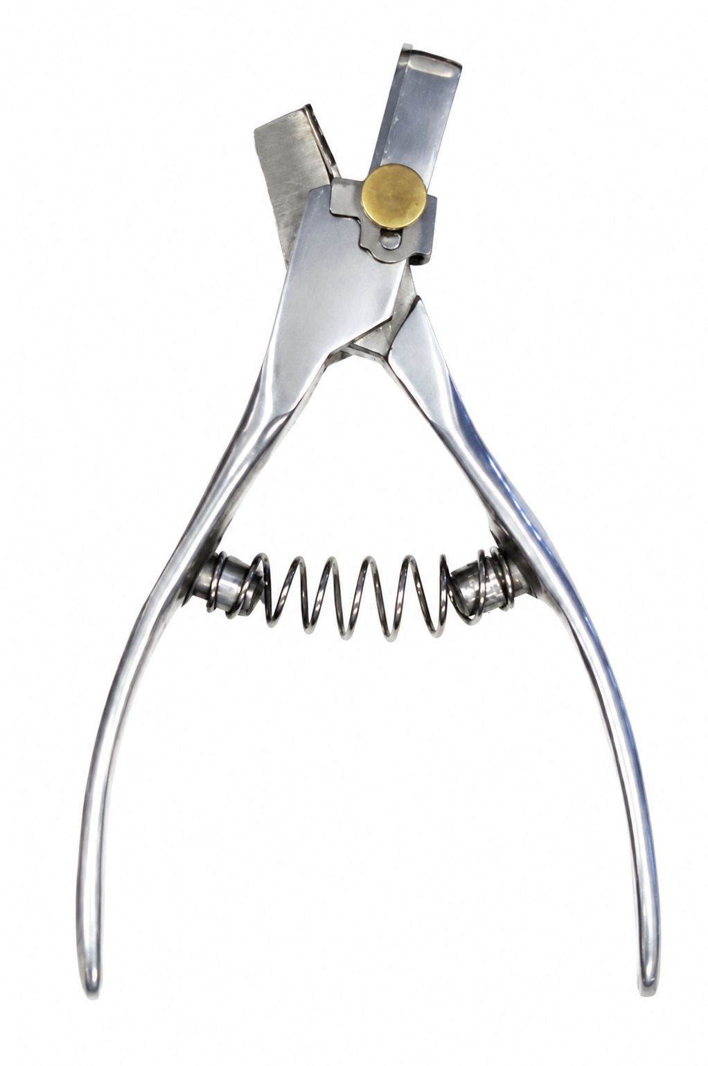 Spring-type pig tooth nipper for veterinary pig dental care and tooth trimming