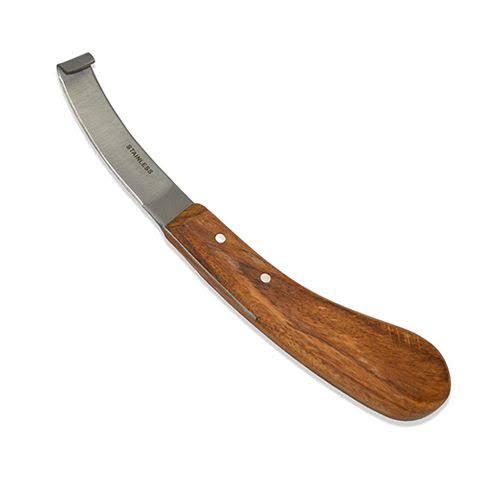 Right-handed hoof knife for veterinary hoof trimming and hoof care