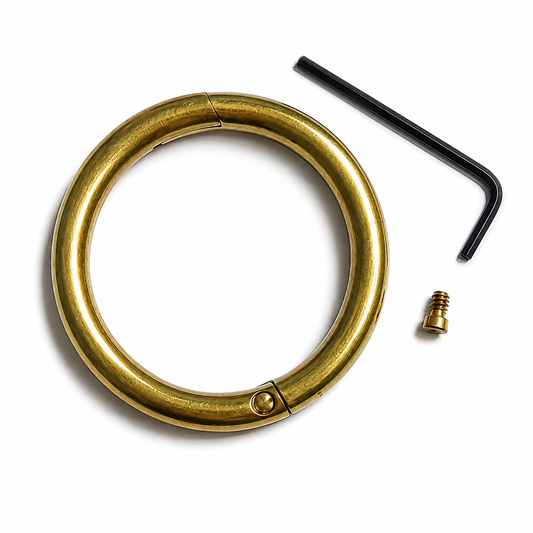 Bull Ring Brass 3" 5/16 – full veterinary surgical instrument view
