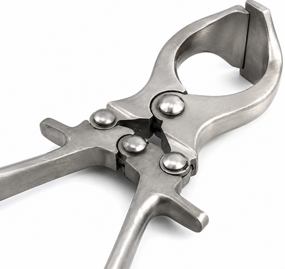 Burdizzo Castration Forceps 9" crushing jaw close-up detail