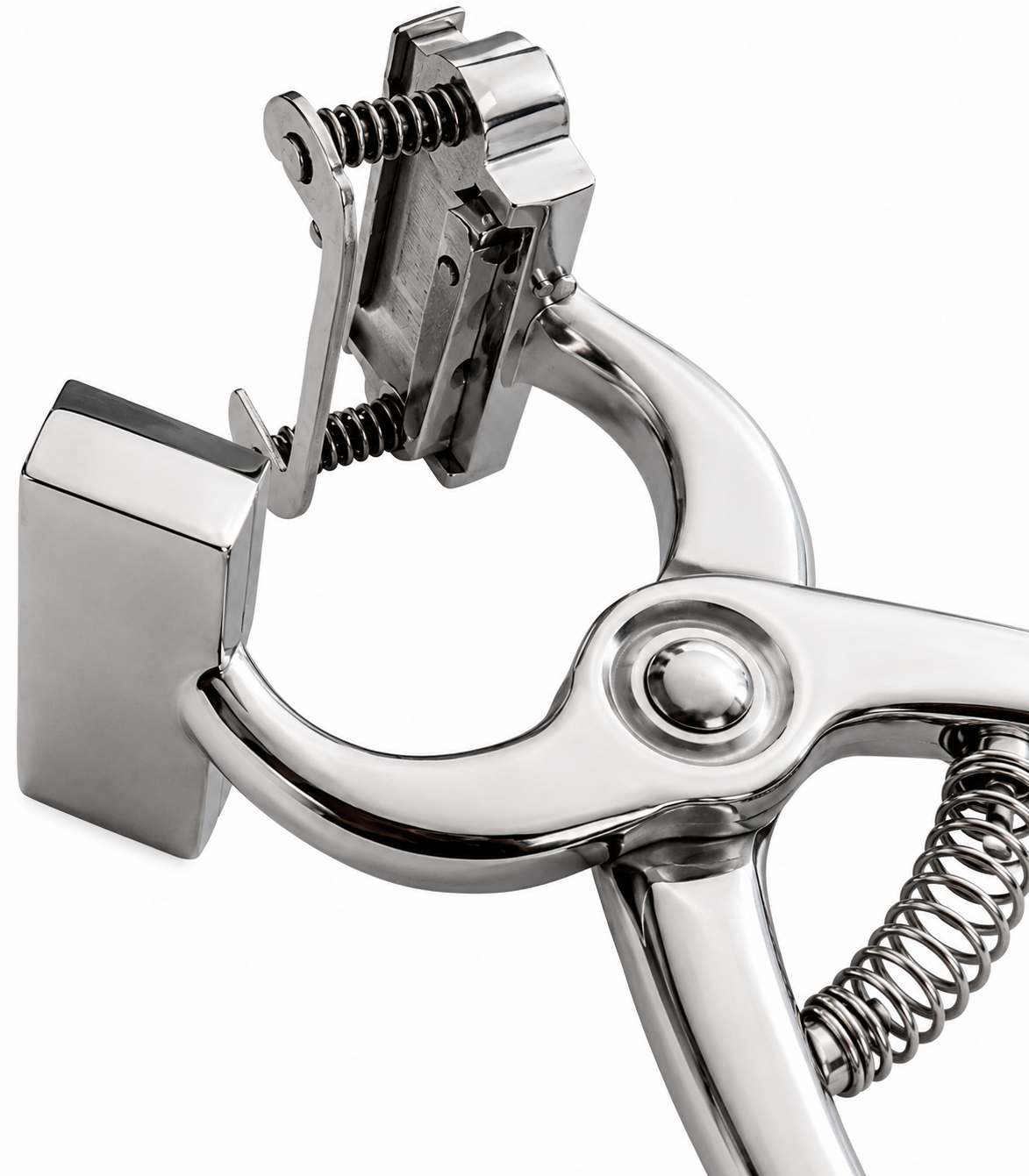 Tattoo Plier 3/8 digit slot and spring close-up detail
